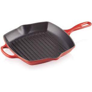 Le Creuset 26cm Square Skillet Grill - Cerise