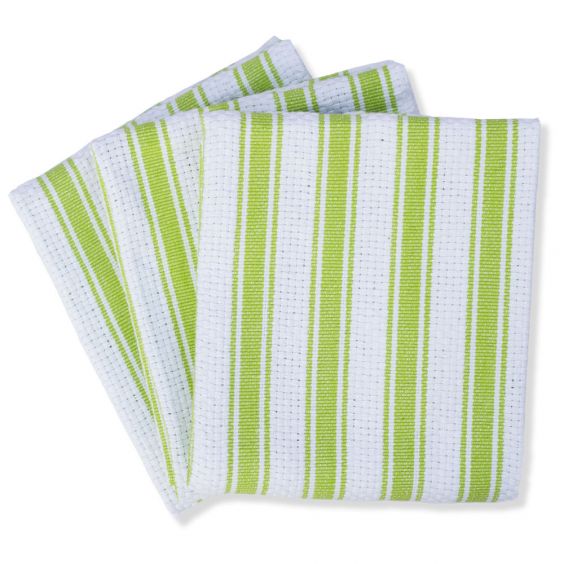 Basketweave Kitchen Towels - Green