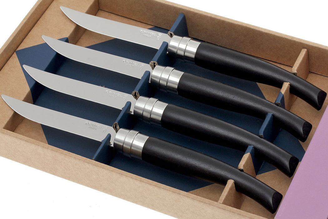 Opinel French 4 piece Table/Steak Knife Box Set - Ebony