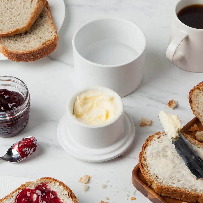 Now Designs Stoneware Butter Crock - White